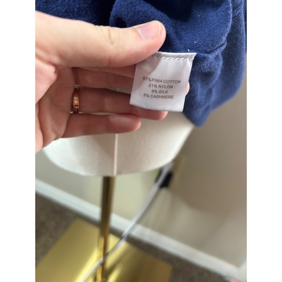 Peter Millar Mens Blue Pima Cotton Silk Cashmere Crewneck Sweater XL Pullover - Picture 5 of 6